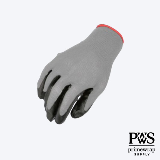 Black Nitrile Dipped Palm Gloves | 13 Gauge Nylon Liner | Industrial Work Gloves