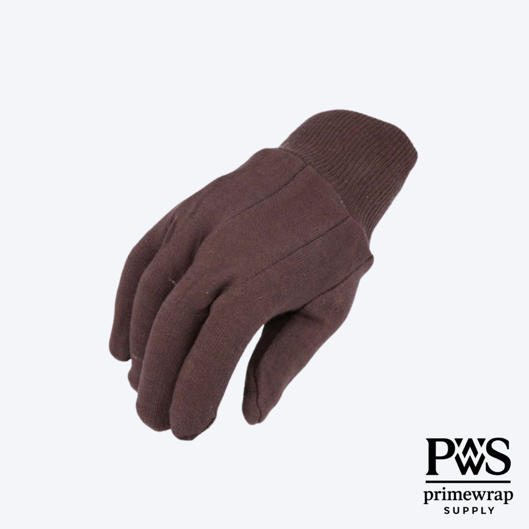 Brown Jersey Work Gloves | USDA Food-Safe, Cotton-Poly Blend