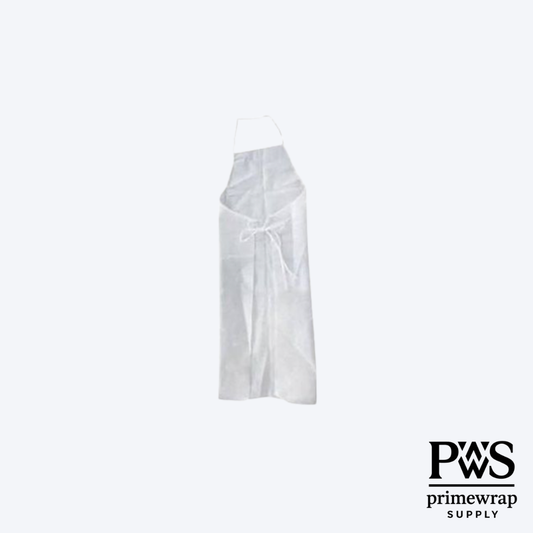 Disposable Polyethylene Aprons – White & Blue