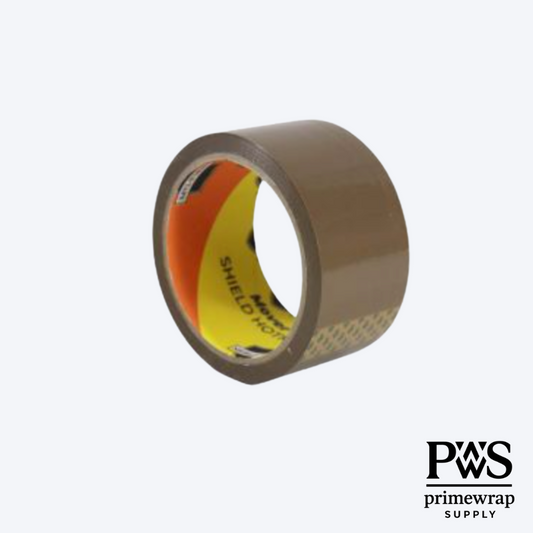 Tan Hotmelt Tape 48mm x 50m ( 1.6mil ) - 36 rolls/case - Select Movers