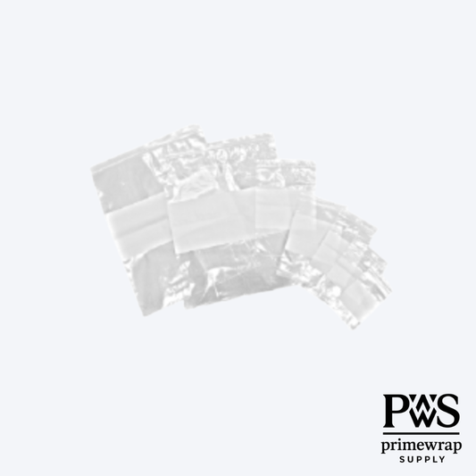 2 Mil White Block Reclosable Poly Bags — Food-Grade LDPE