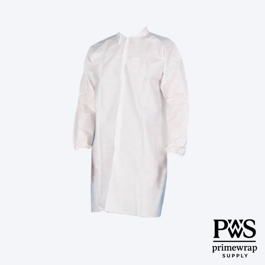 Disposable Lab Coat — White, 25gsm (PP Material)